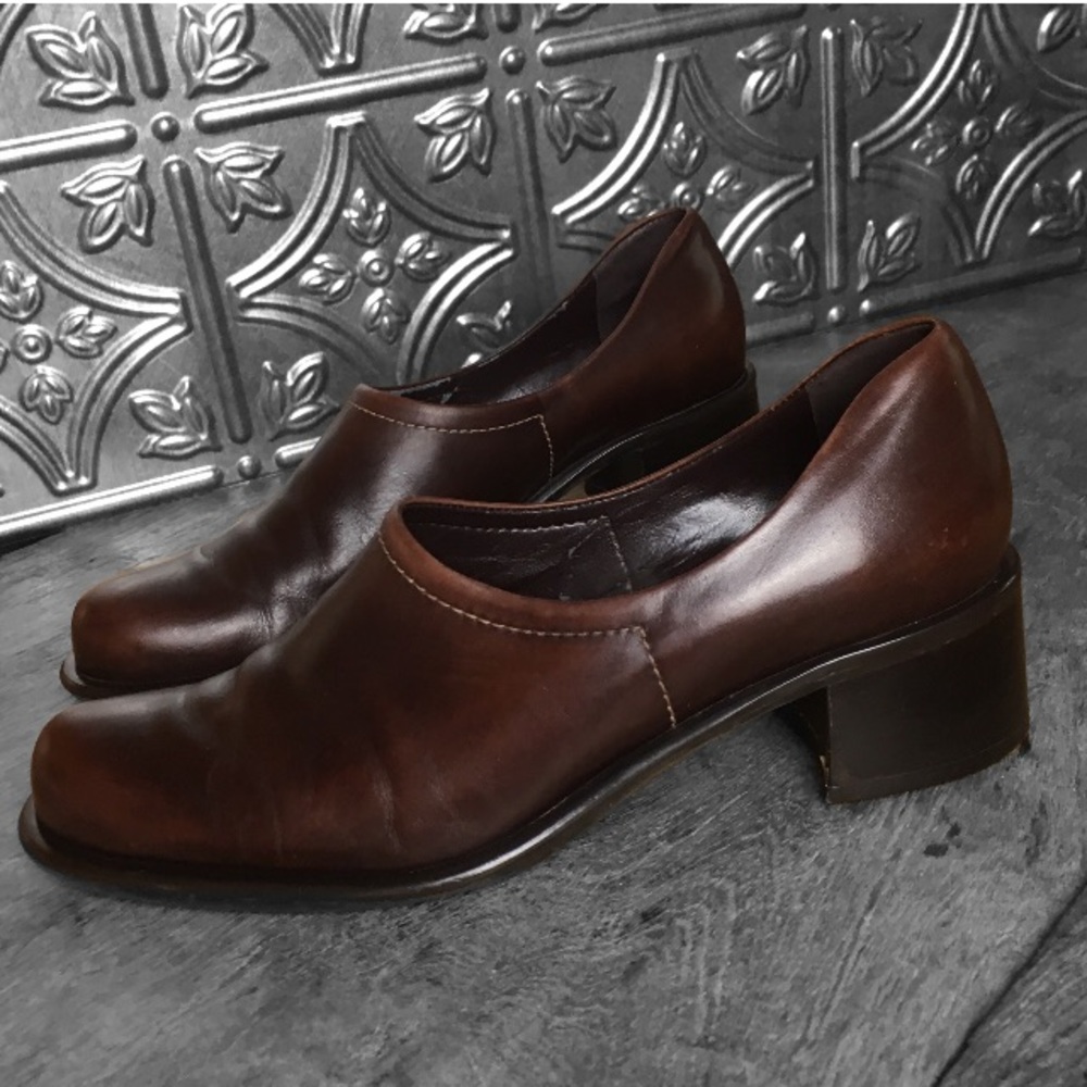 Franco Sarto Chunky Heel Leather Loafer